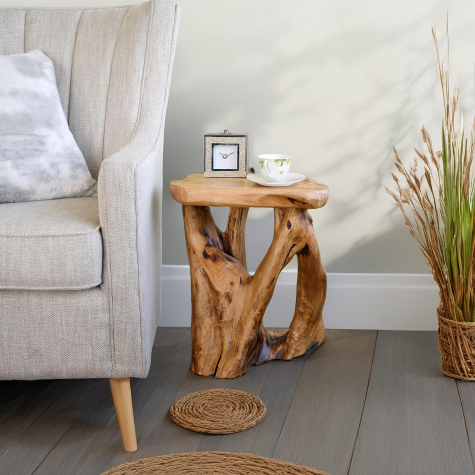 Natural Tree Stump Stool - 19" Live Edge Side Table