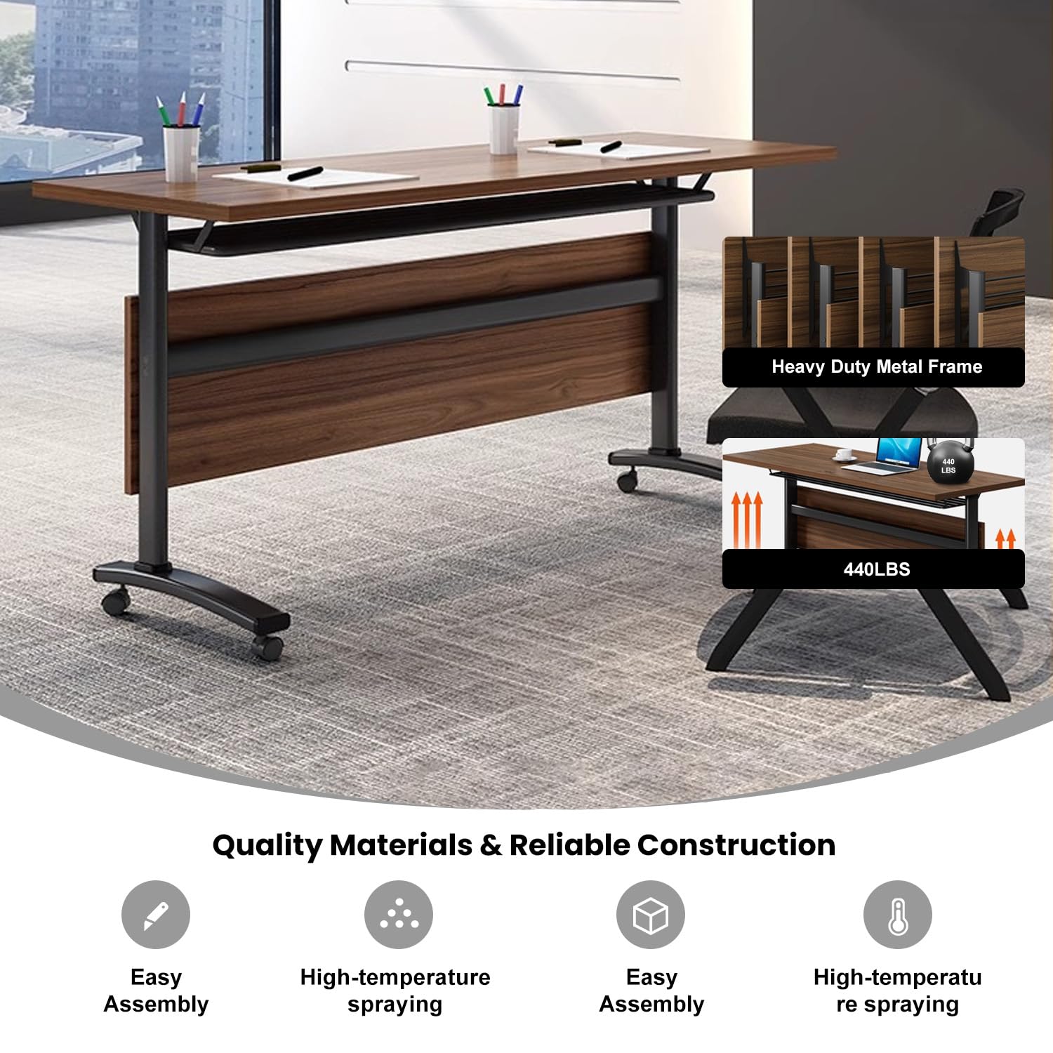 Foldable Conference Table 6ft with Wheels