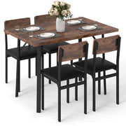 5-Piece Dining Table Set with Padded Chairs