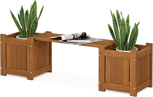 Outdoor Planter Bench with Storage