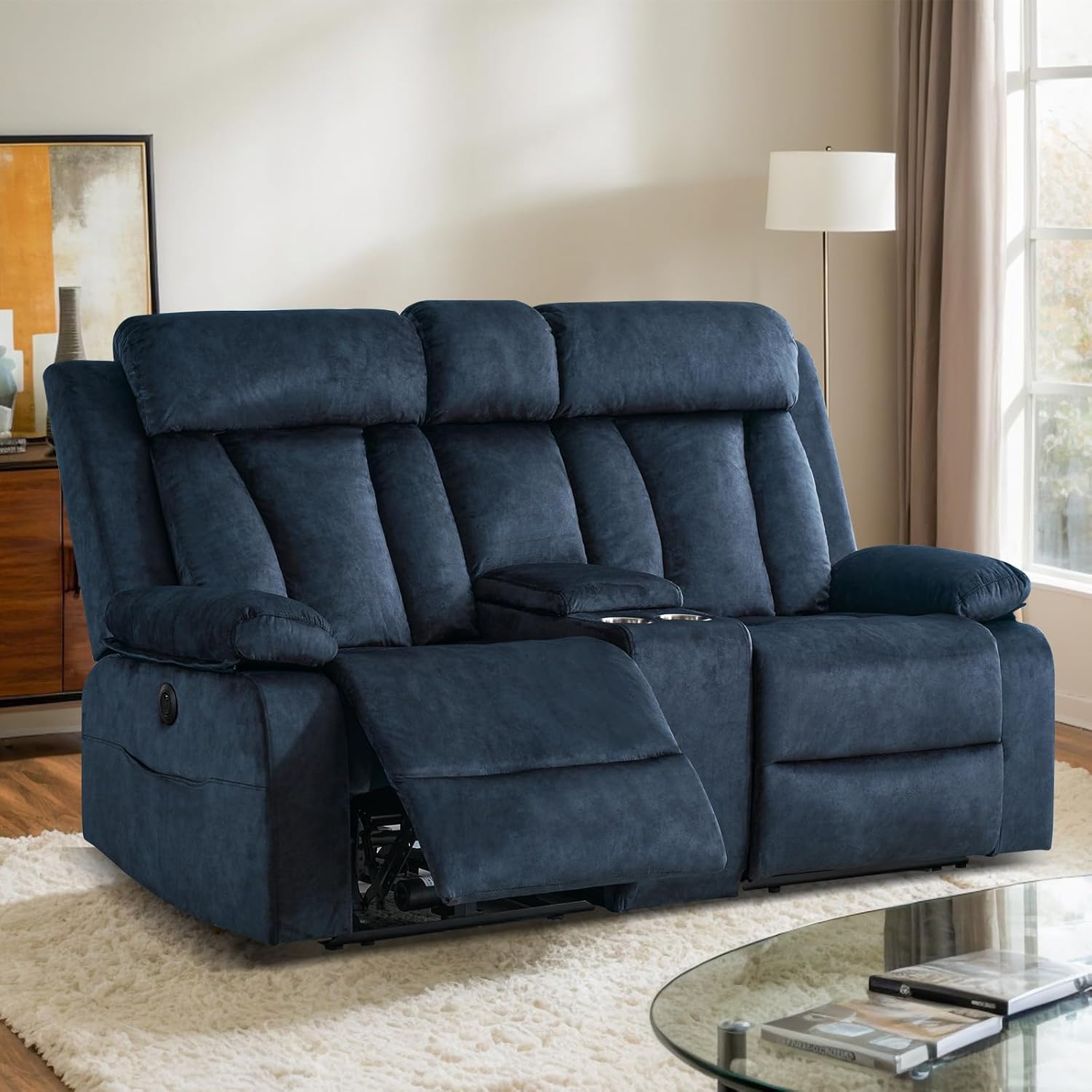 Power Reclining Loveseat with Console and USB Ports