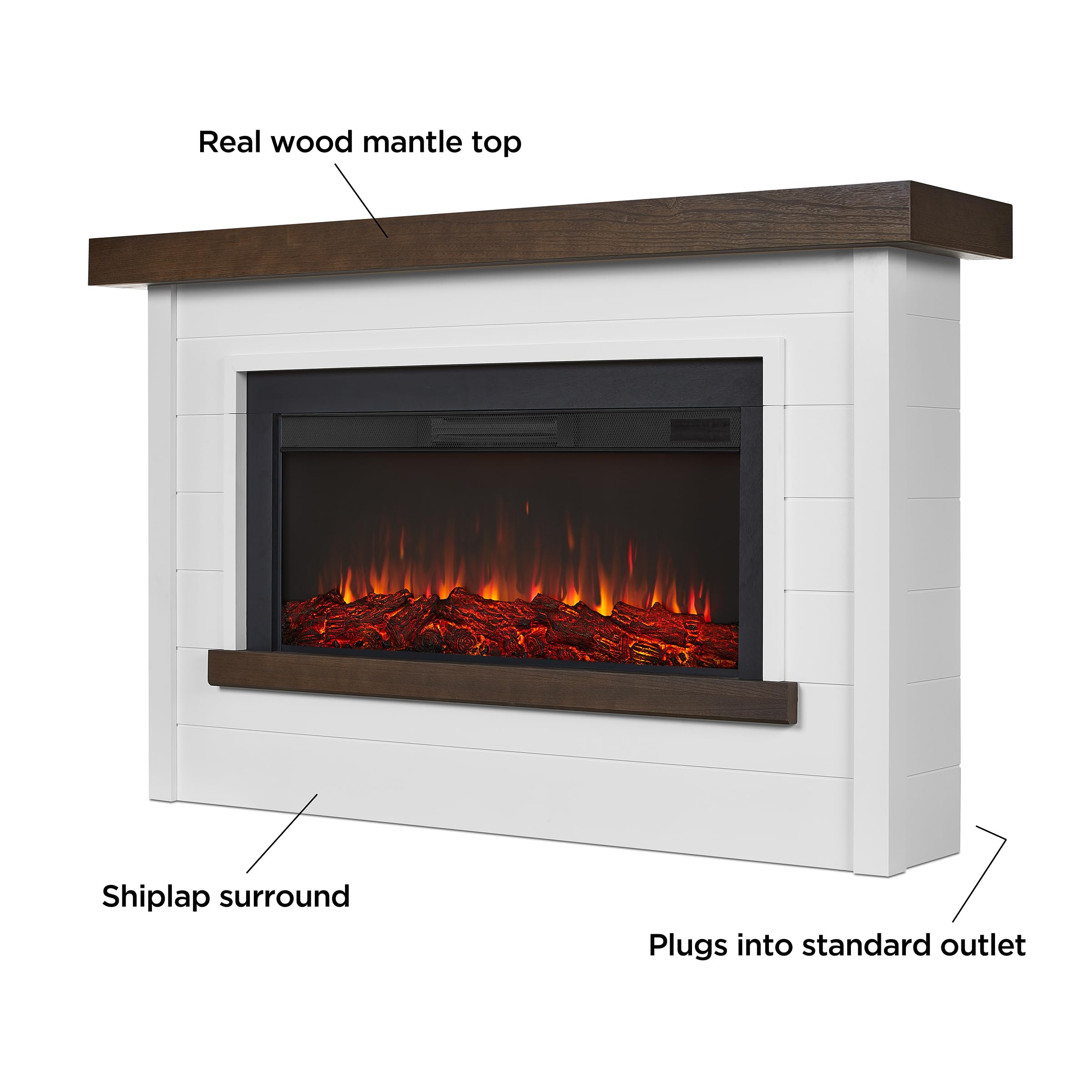 67" Landscape Electric Fireplace with Mantel