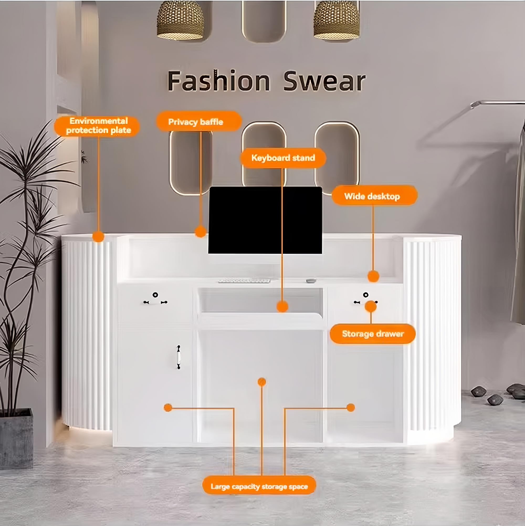 Reception Desk with LED Lighting