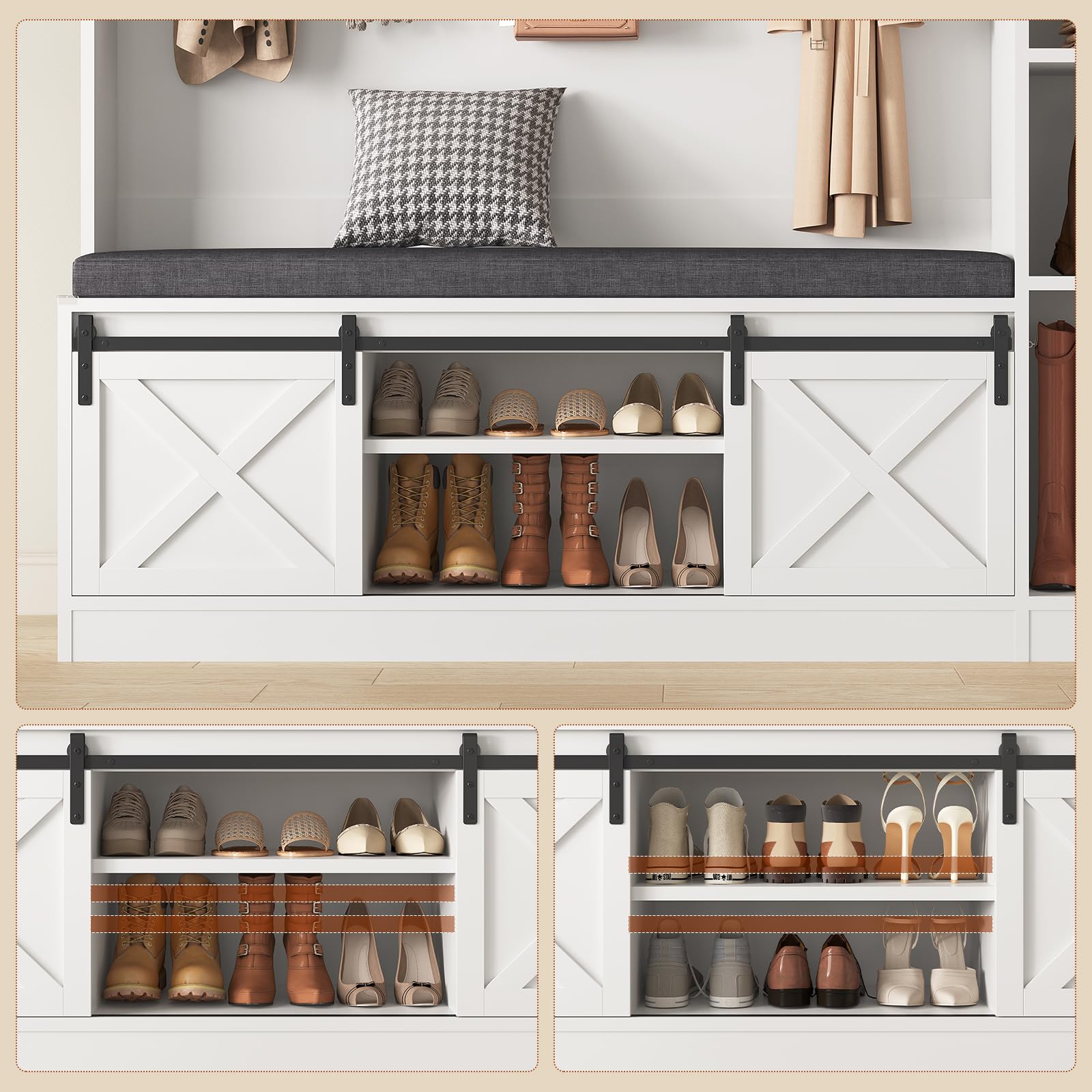 Hall Tree with Bench and Shoe Storage