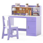 Kids Desk and Chair Set with Storage Shelves