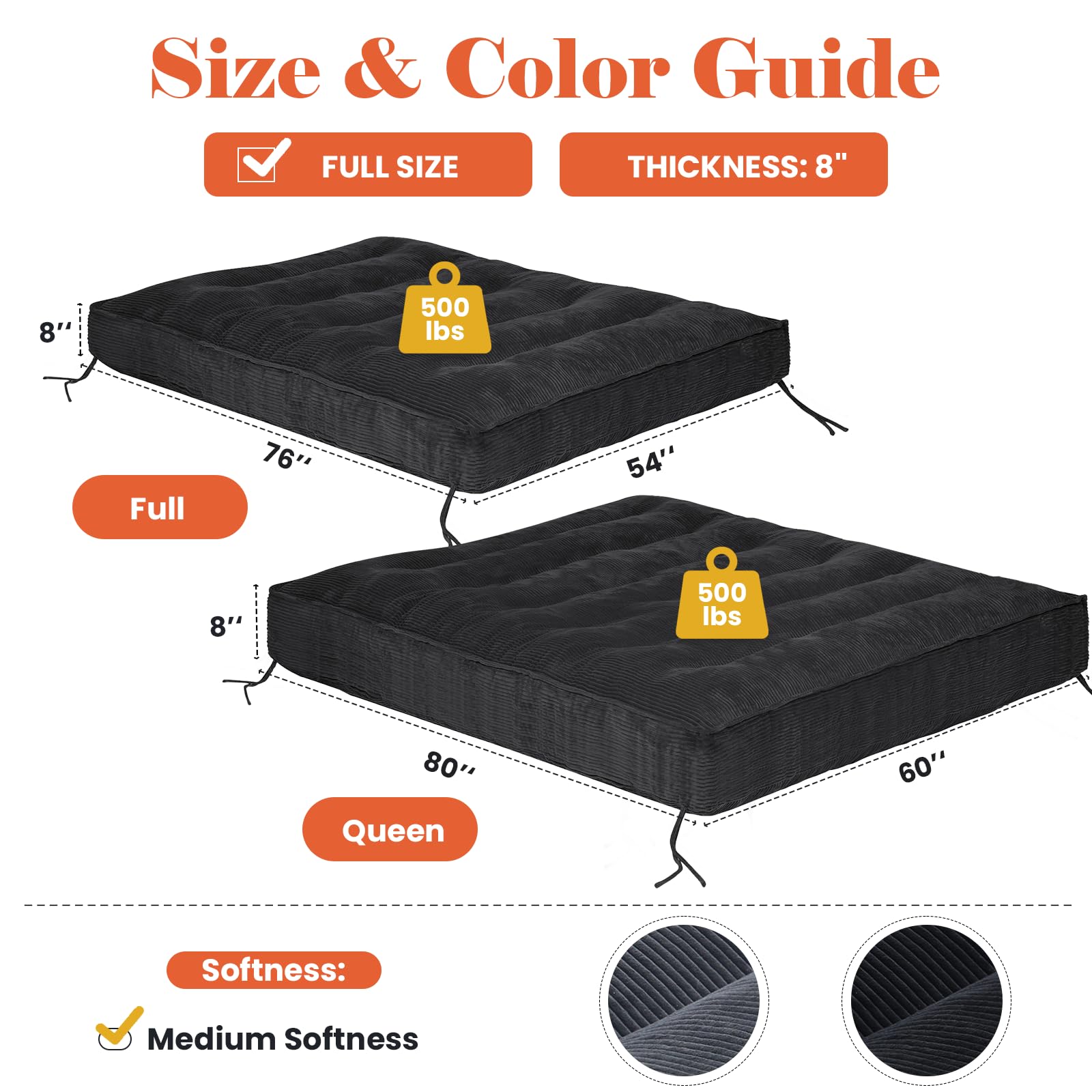 8" Full Size Futon Mattress