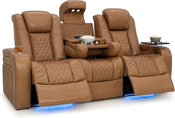 Home Theater Reclining Sofa with Fold-Down Table