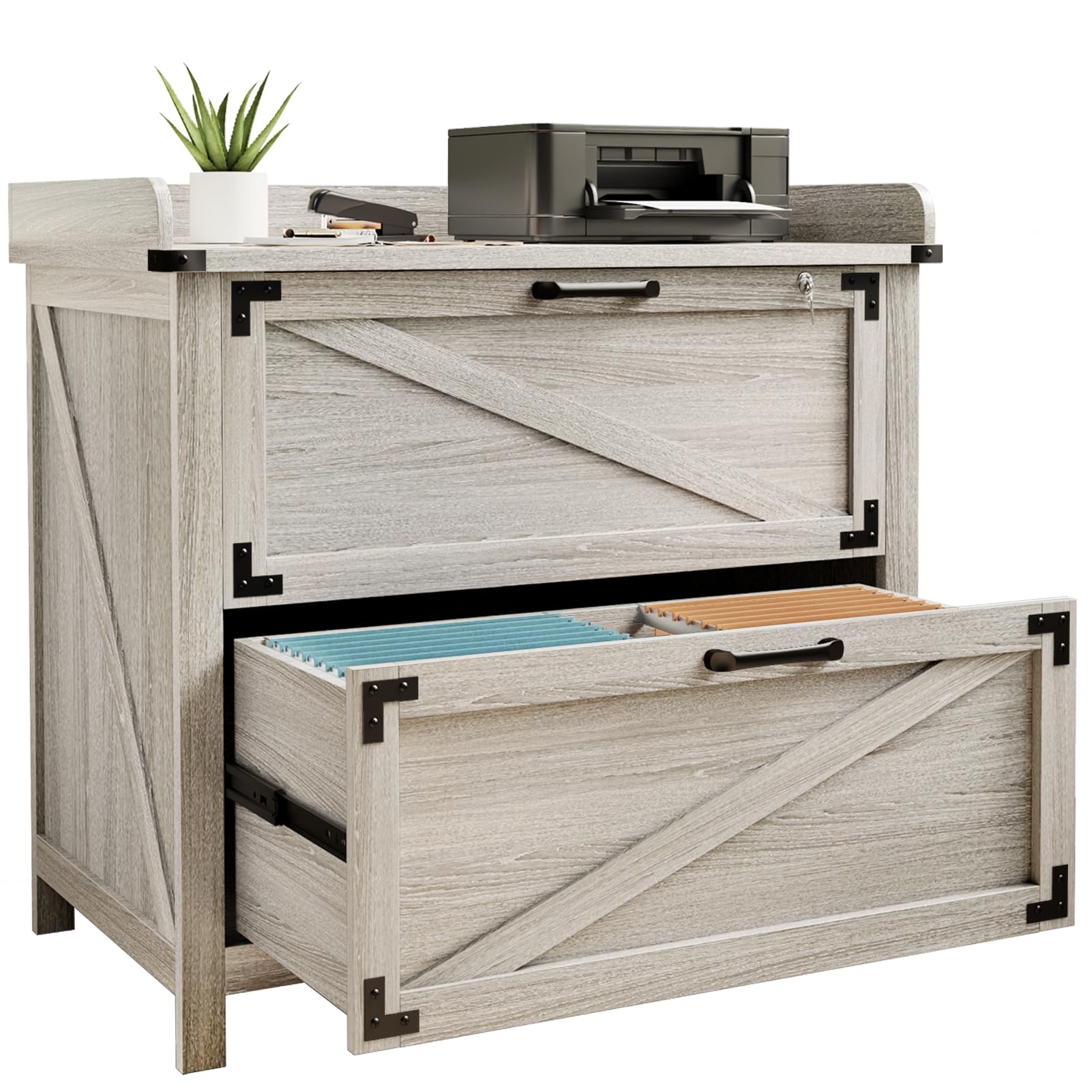 2 Drawer File Cabinet with Lock