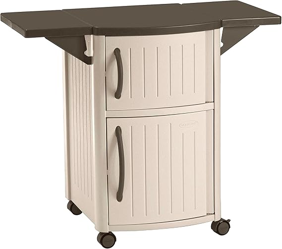 Portable Outdoor Serving Station with Storage Cabinets