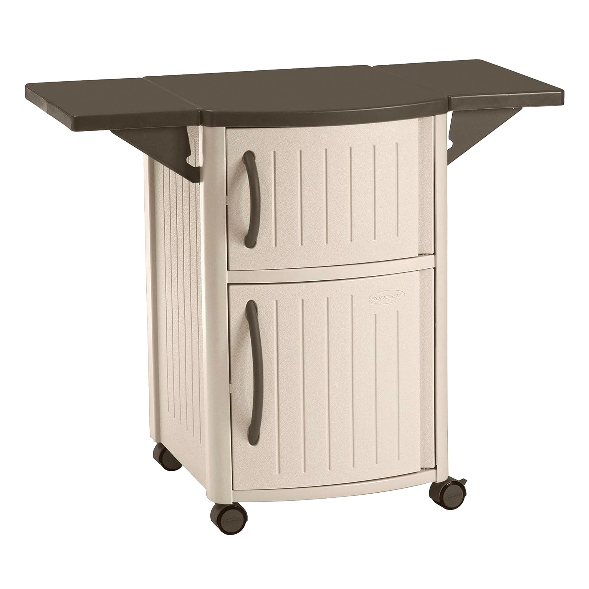 Portable Outdoor Serving Station with Storage Cabinets