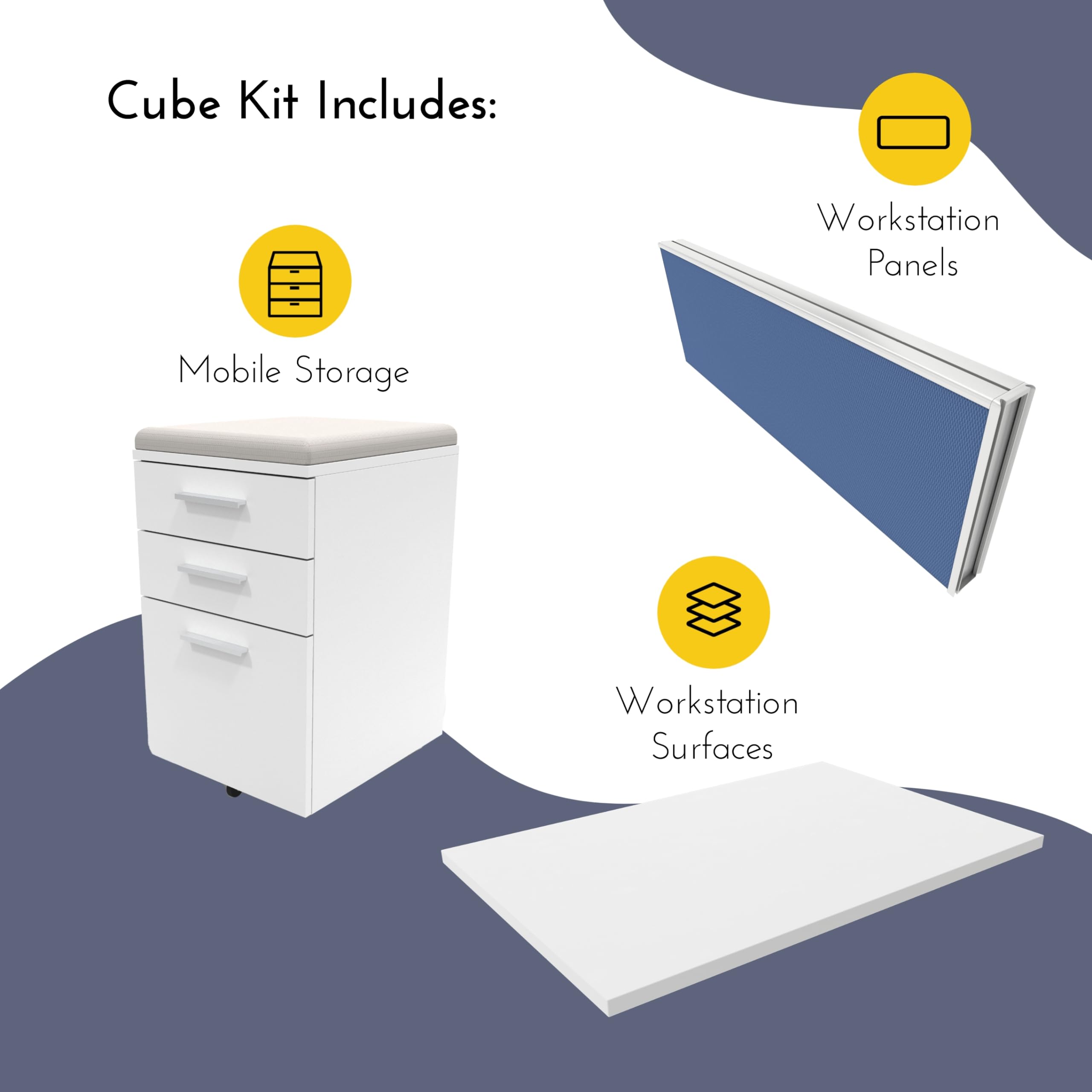 Modular Office Cubicle Kit with 7 Layout Options