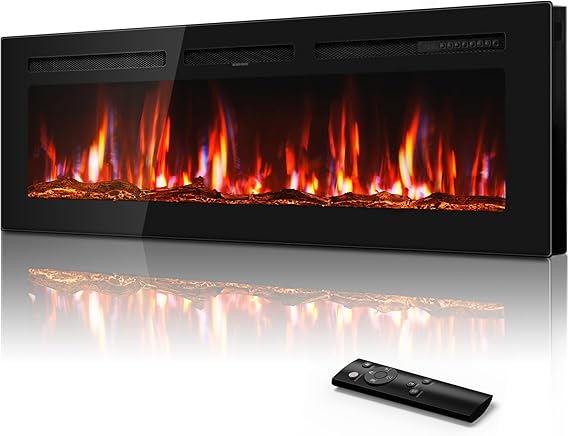 60 Inch Electric Fireplace Recessed Wall Mount