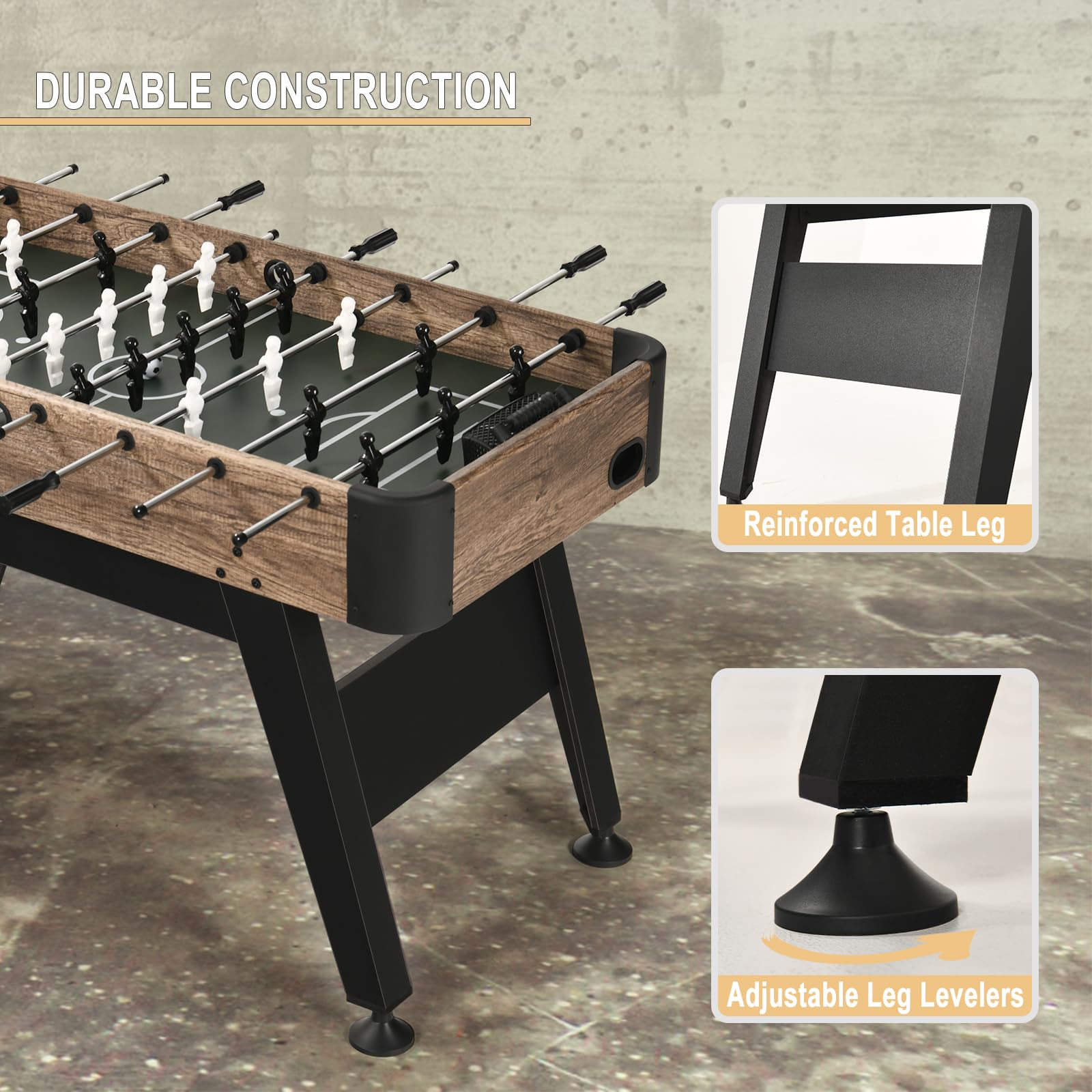 54" Full Size Foosball Table for Adults & Kids