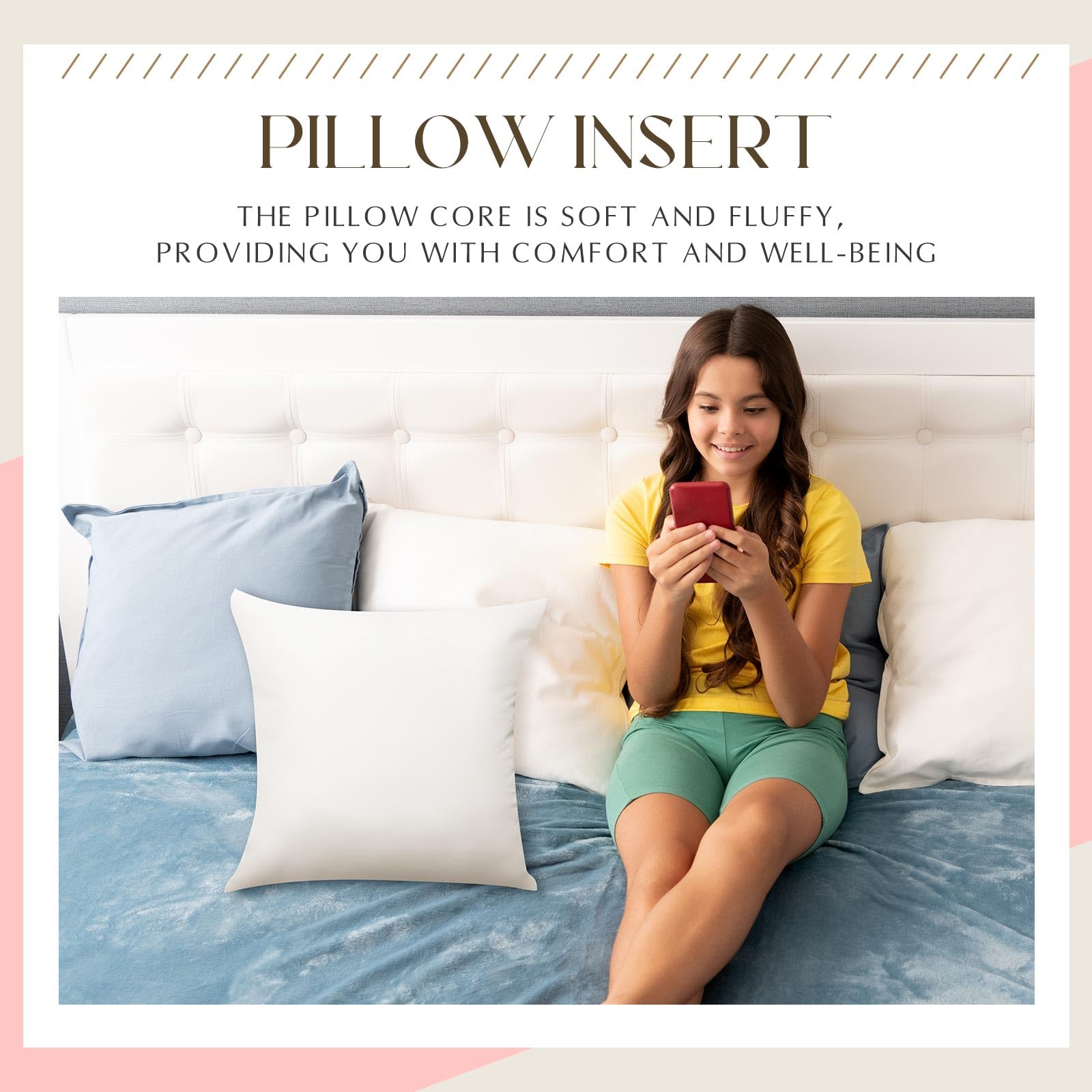20x20 Throw Pillow Inserts - 30 Pack White Square Cushion Stuffers