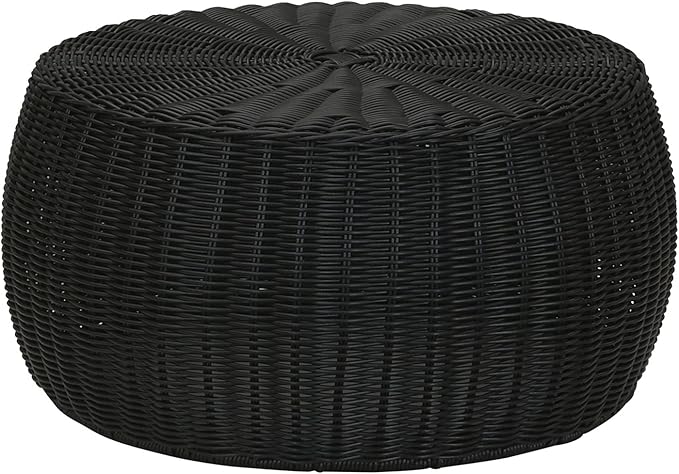 Handwoven Resin Storage Stool Ottoman