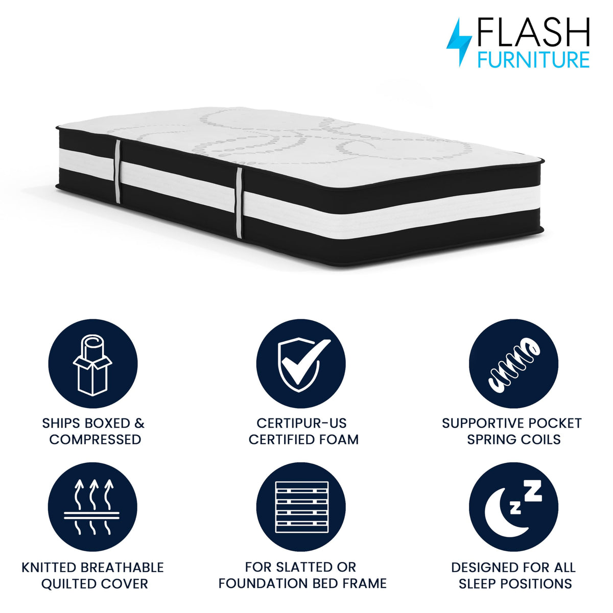 12" Hybrid Pocket Spring Foam Mattress Twin