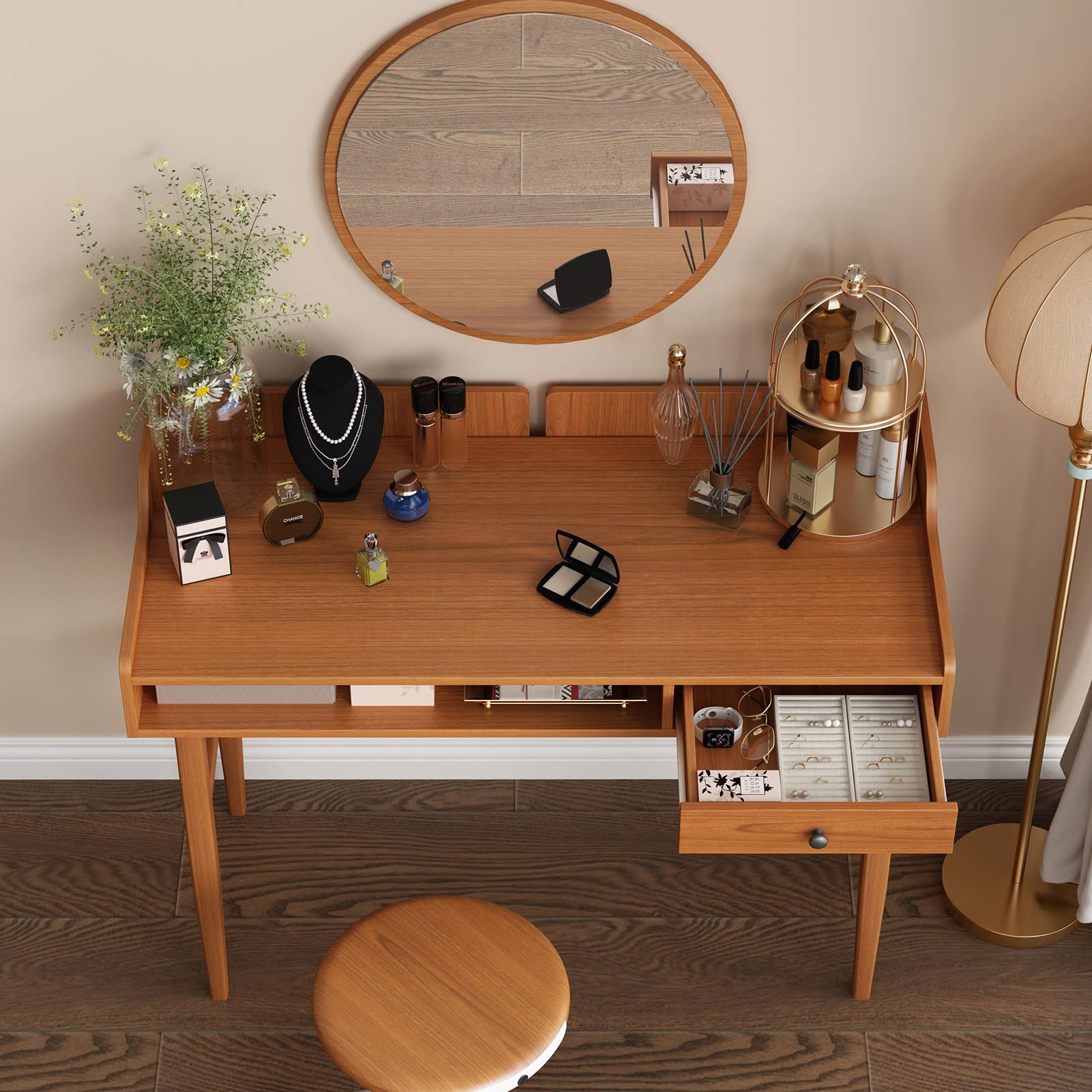 Mid-Century Modern Writing Desk with Drawer