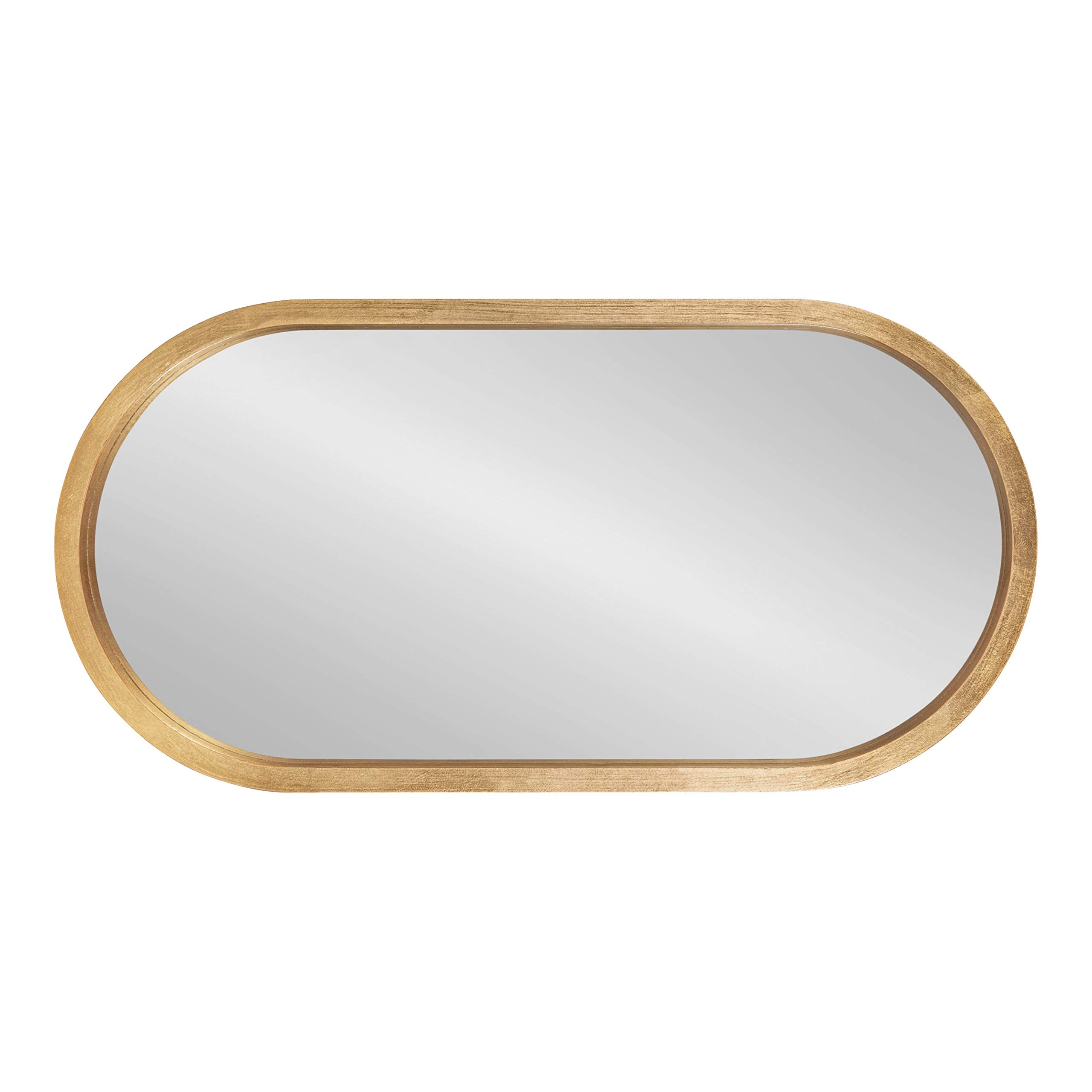 Oval Wall Mirror Gold Frame 12x24