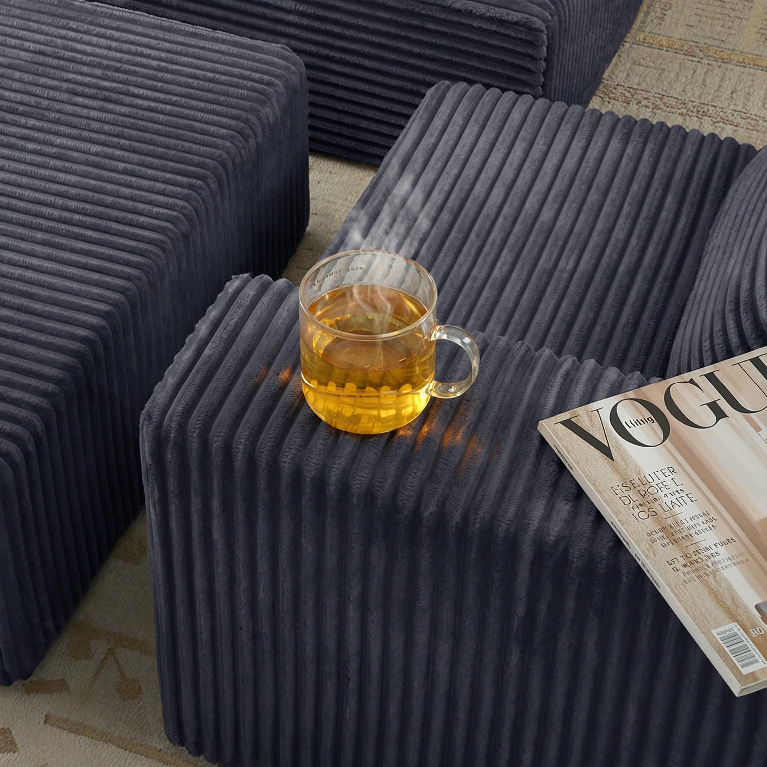 L-Shaped Cloud Couch Sectional Sofa with Deep Seat