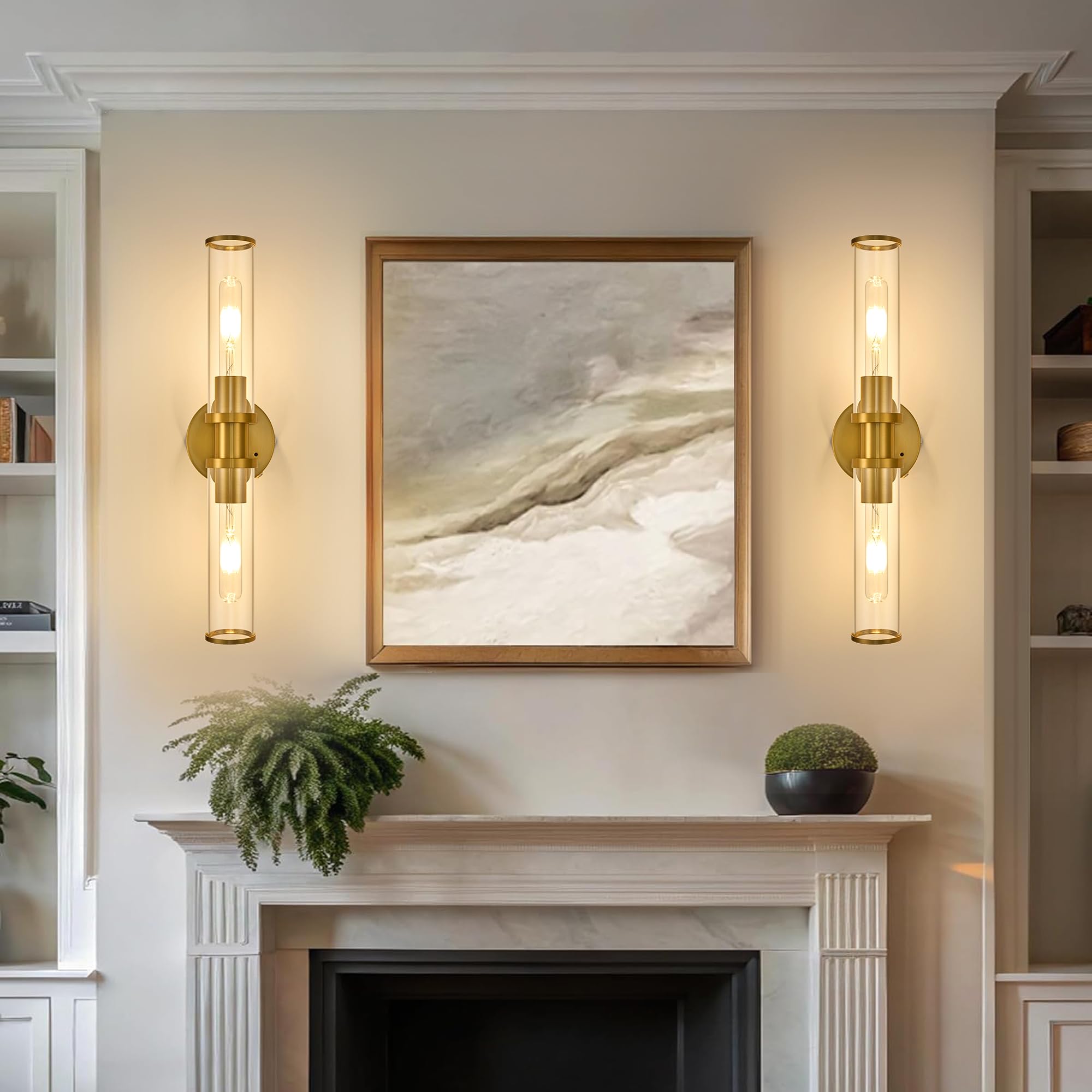 Battery Operated Wall Sconce Set with Remote Control - Dimmable Rechargeable LED Wall Lights