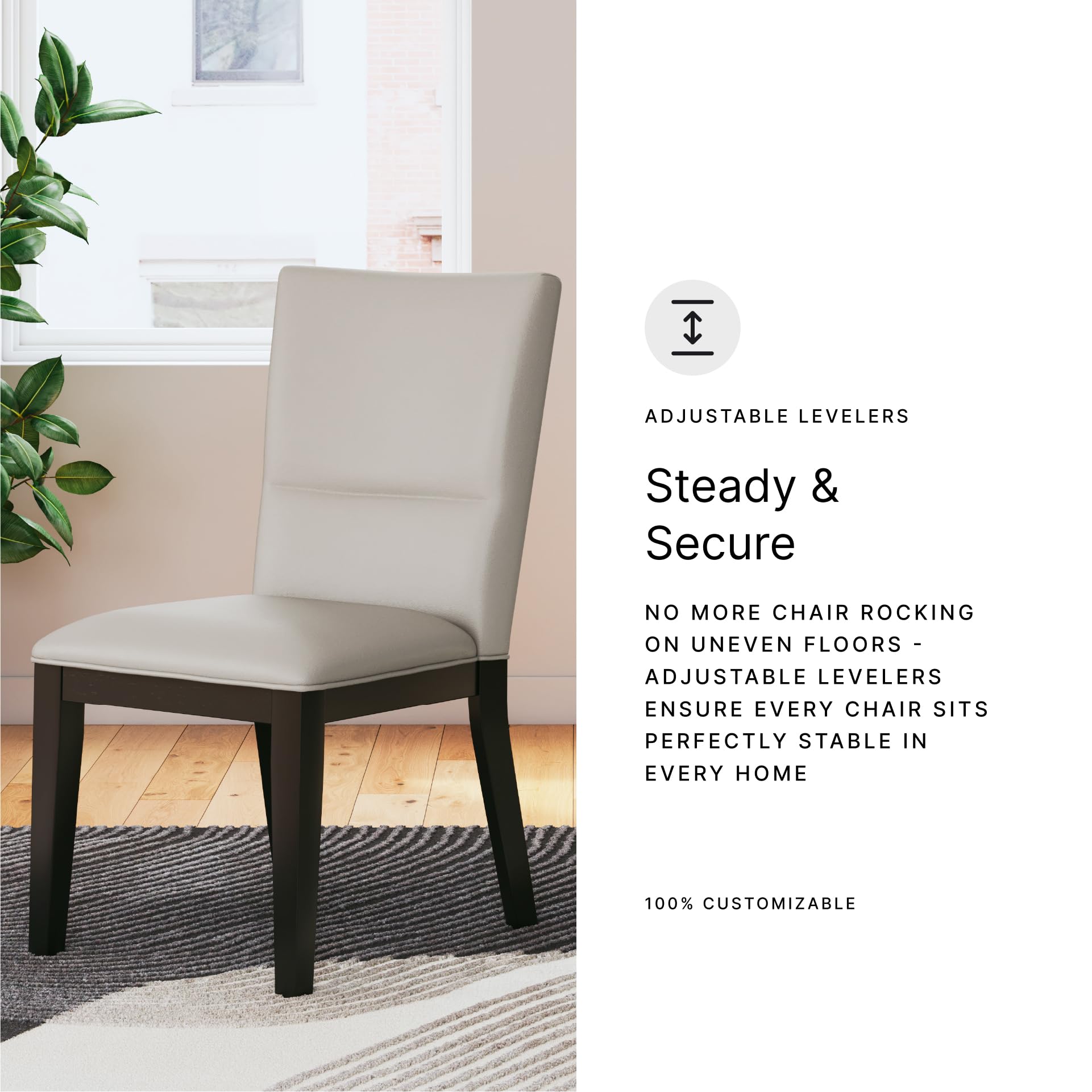 Glinari Modern Faux Leather Dining Chair Set of 2