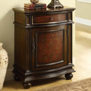 Monarch Specialties Traditional 1-Drawer Bombay Cabinet, Cherry/Red