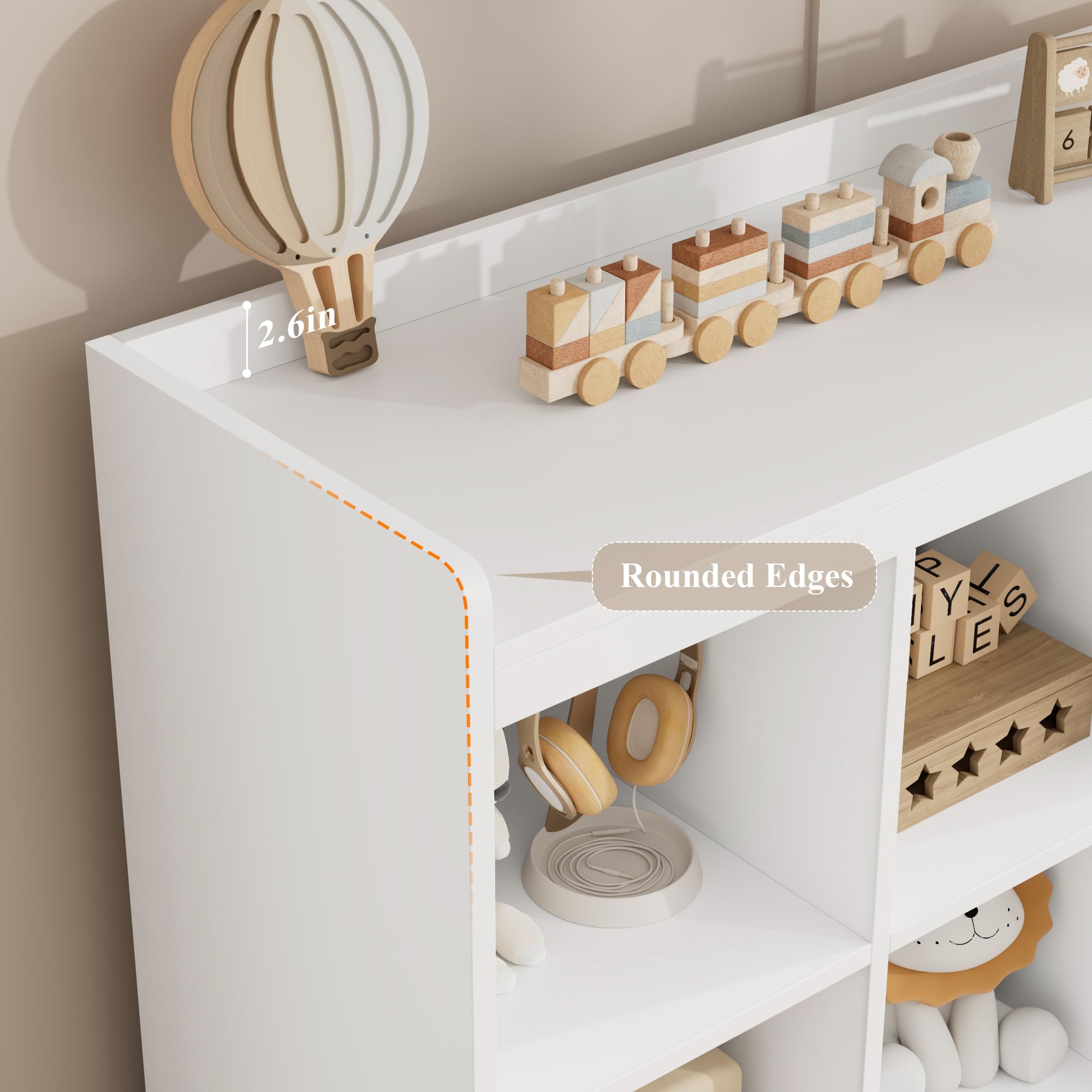 Kids Toy Storage Organizer with Removable Bins and Bookshelf