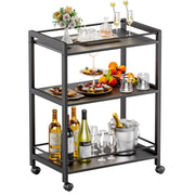 3-Tier Rolling Bar Cart with Wheels