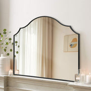 Black Scalloped Arched Wall Mirror 35x26