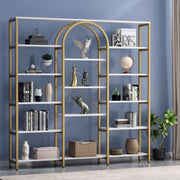 Triple Wide Gold Bookshelf 70.87" x 71.34"