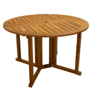 Folding Gateleg Patio Dining Table with Teak Oil Finish