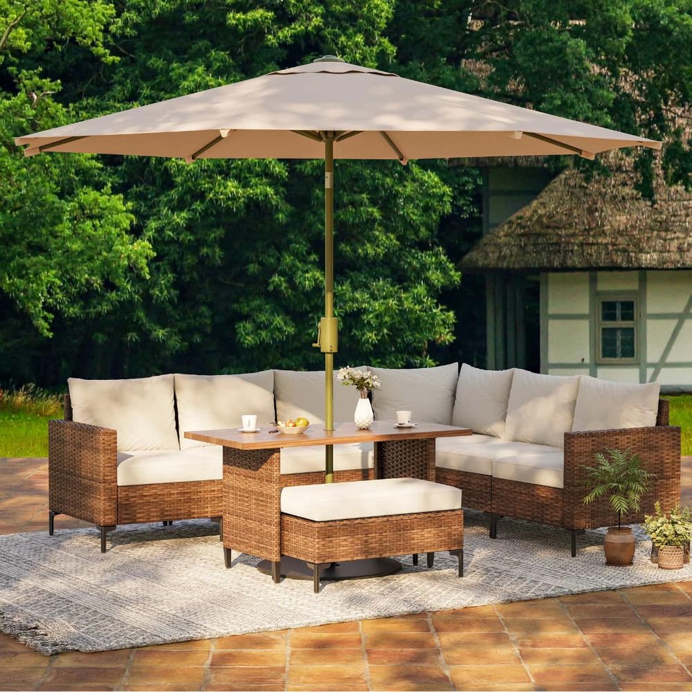 8-Piece Outdoor Patio Furniture Set with Adjustable Backrests