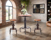 Industrial Pub Table Set with Adjustable Stools