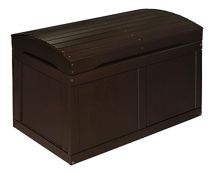 Barrel-Top Wooden Toy Chest with Safety Hinge