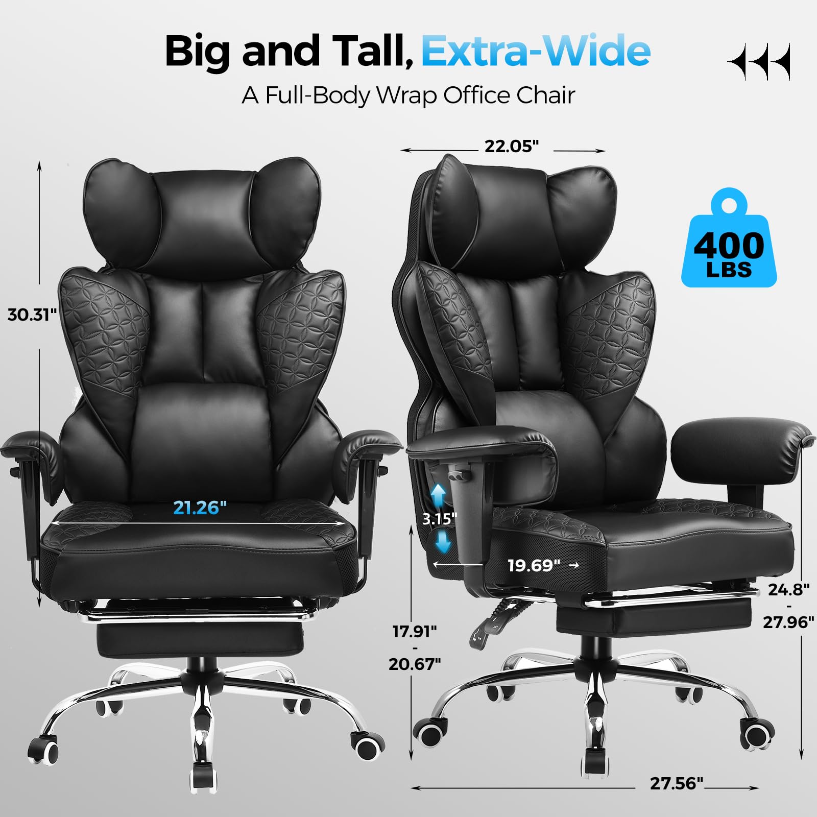 Ergonomic Gaming Office Chair with Footrest