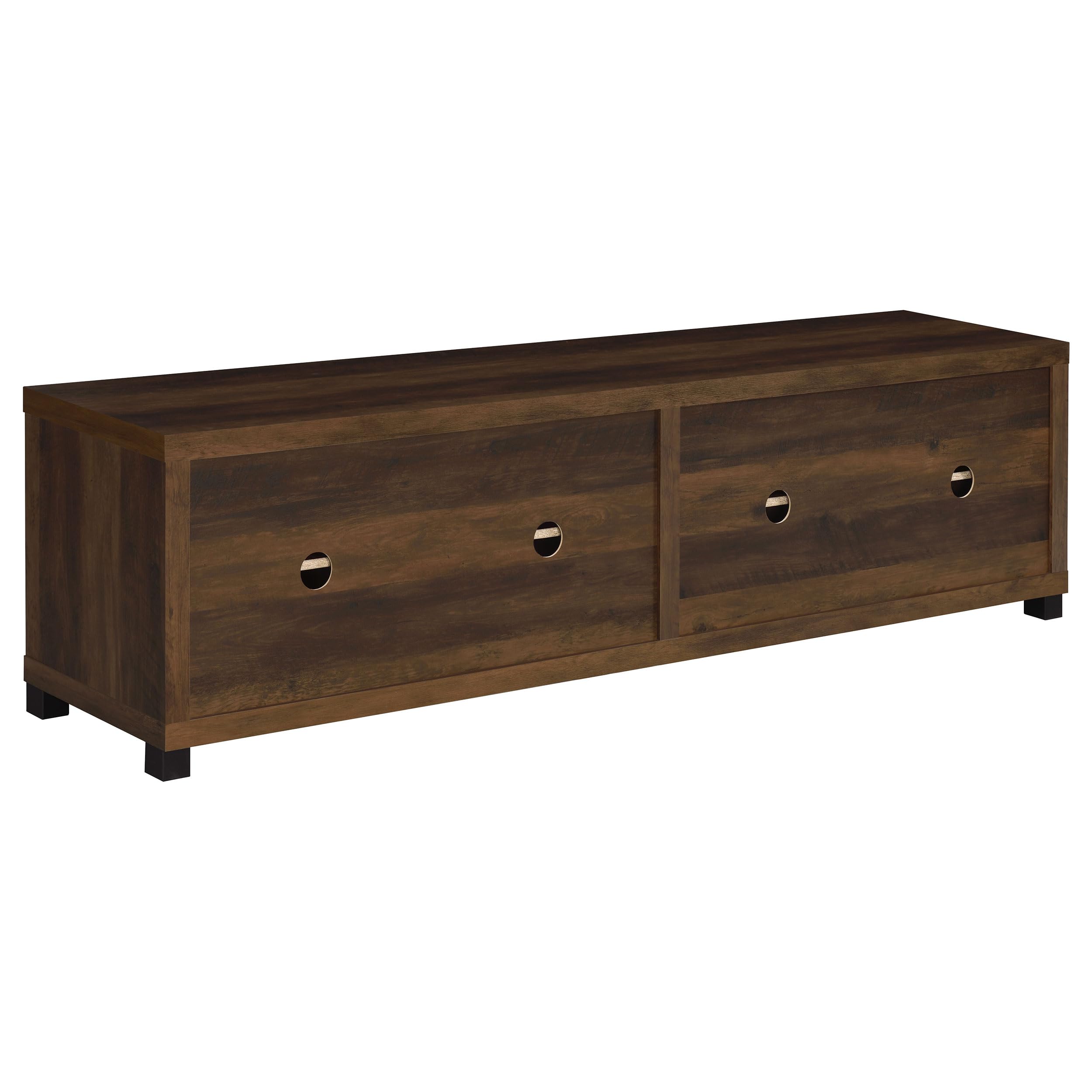 79" TV Stand with Glass Doors and Adjustable Shelves