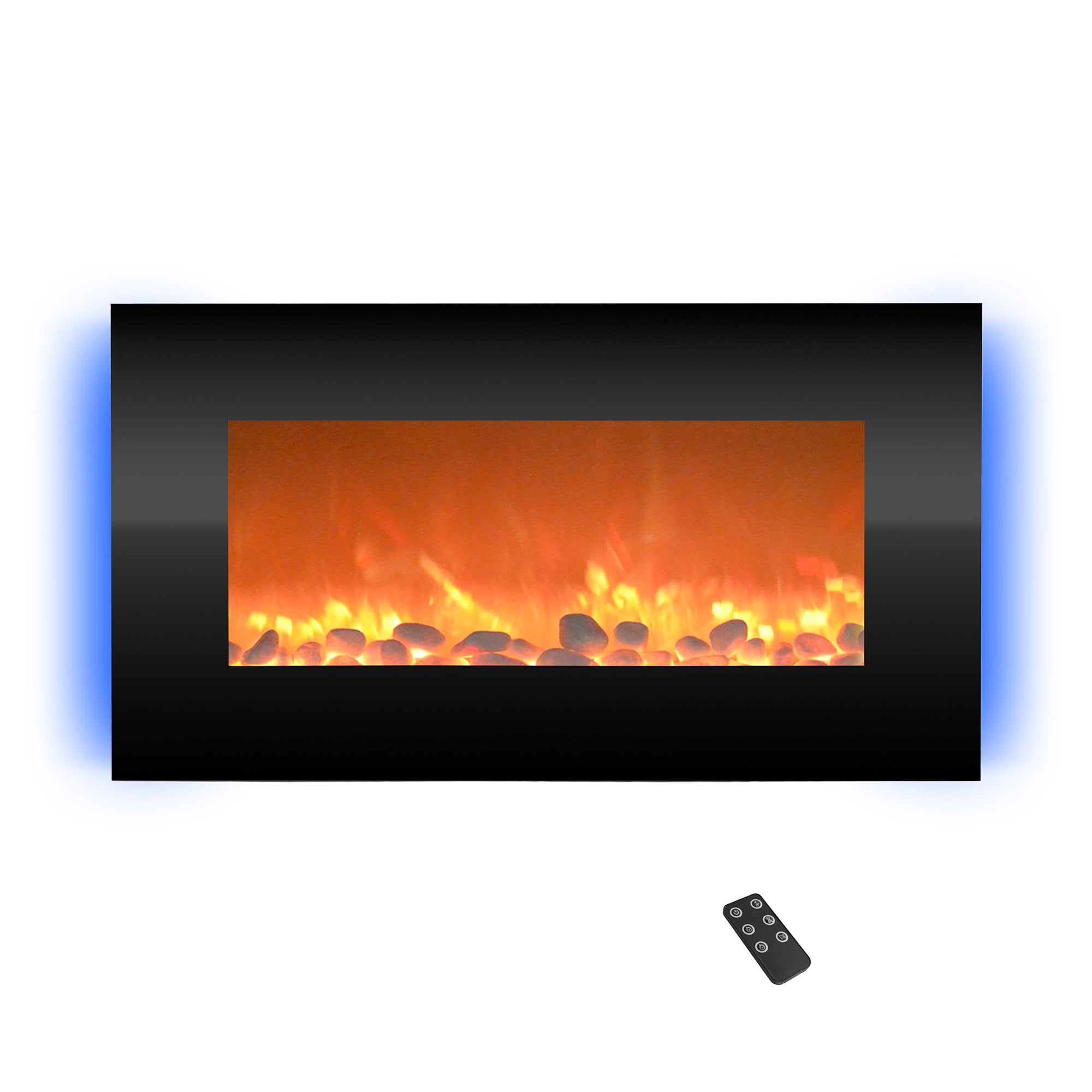30 Inch Wall Mounted Electric Fireplace with LED Flames and Remote
