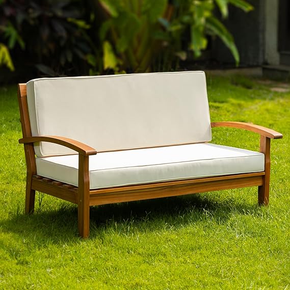 Acacia Patio Loveseat - 800lbs Capacity FSC Certified 2 Seater Outdoor Sofa