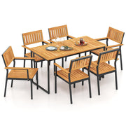 7-Piece Acacia Wood Outdoor Dining Set