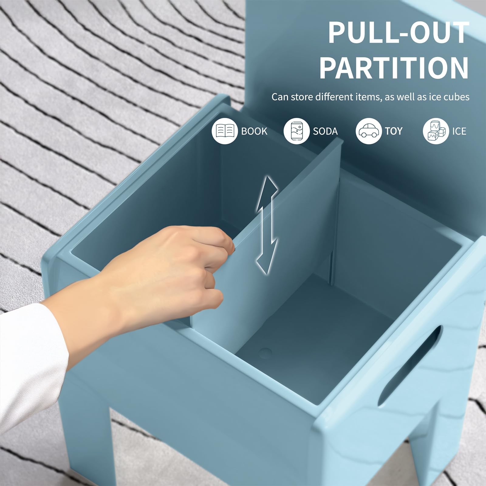 Modern Plastic Nightstand with Storage