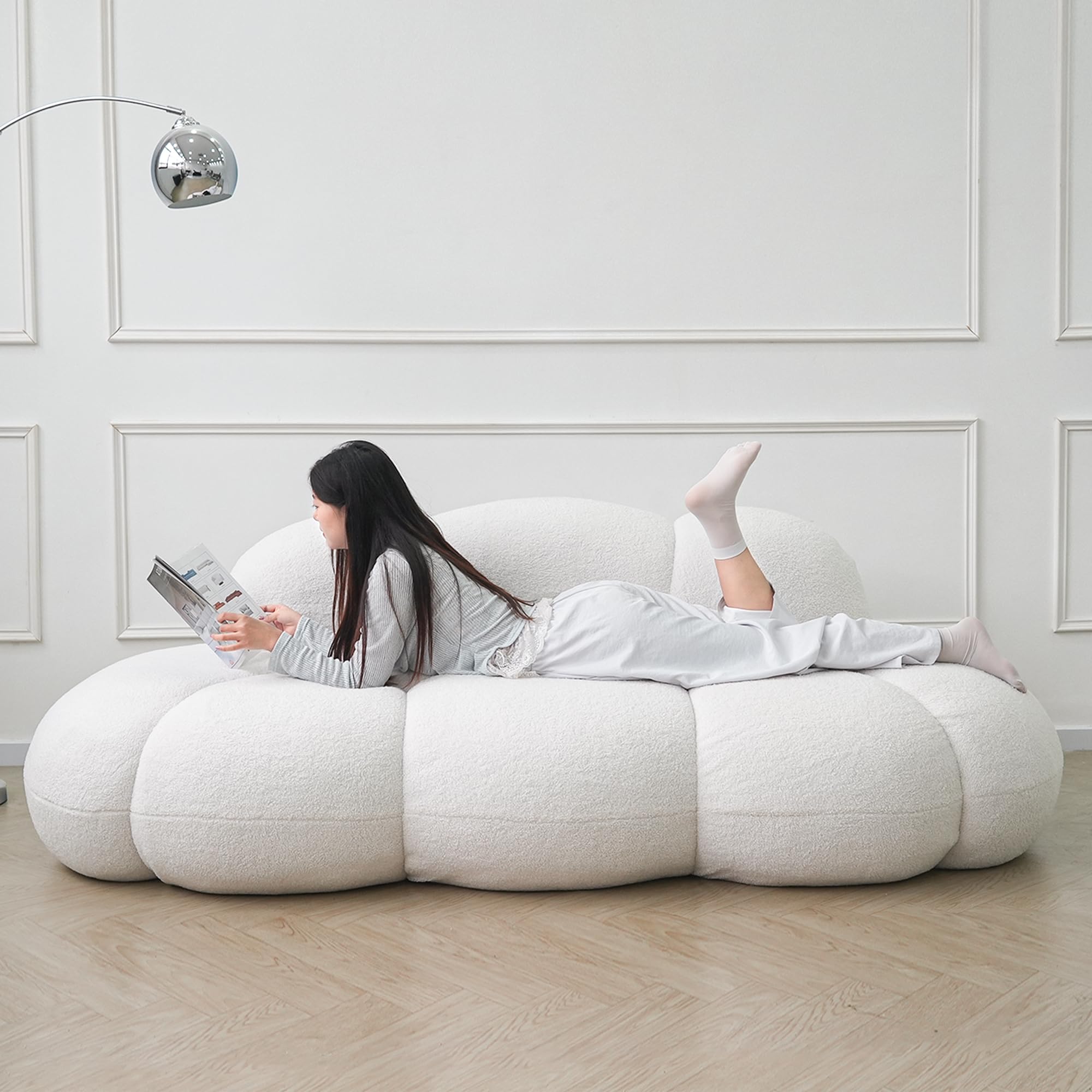 Cloud Shaped Upholstered Sofa for Living Room
