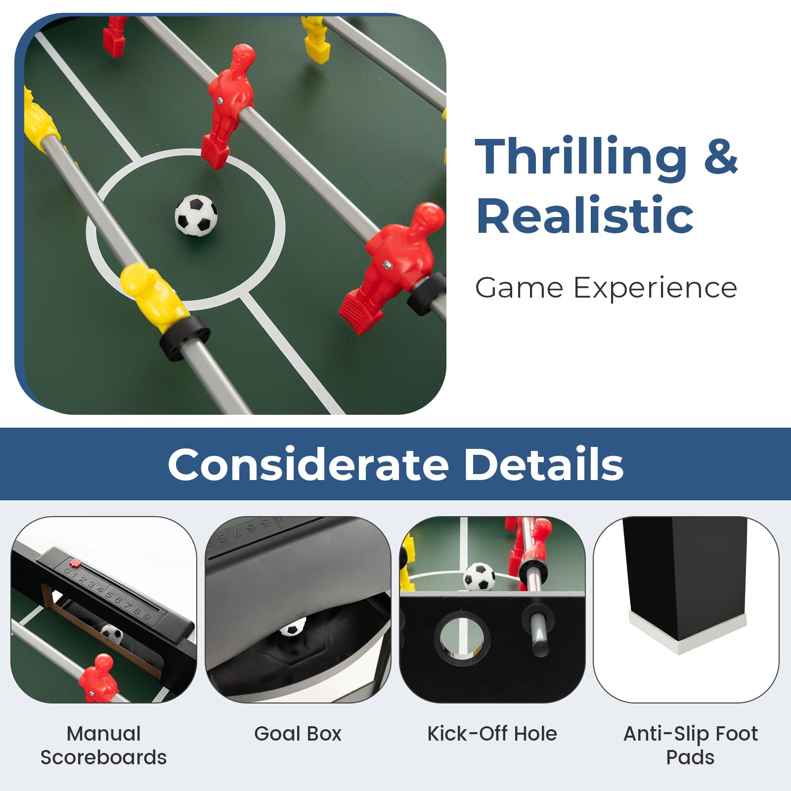 4-in-1 Multi Game Table with Foosball, Pool, Air Hockey & Table Tennis