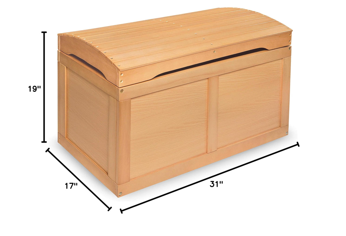 Barrel-Top Wooden Toy Chest with Safety Hinge