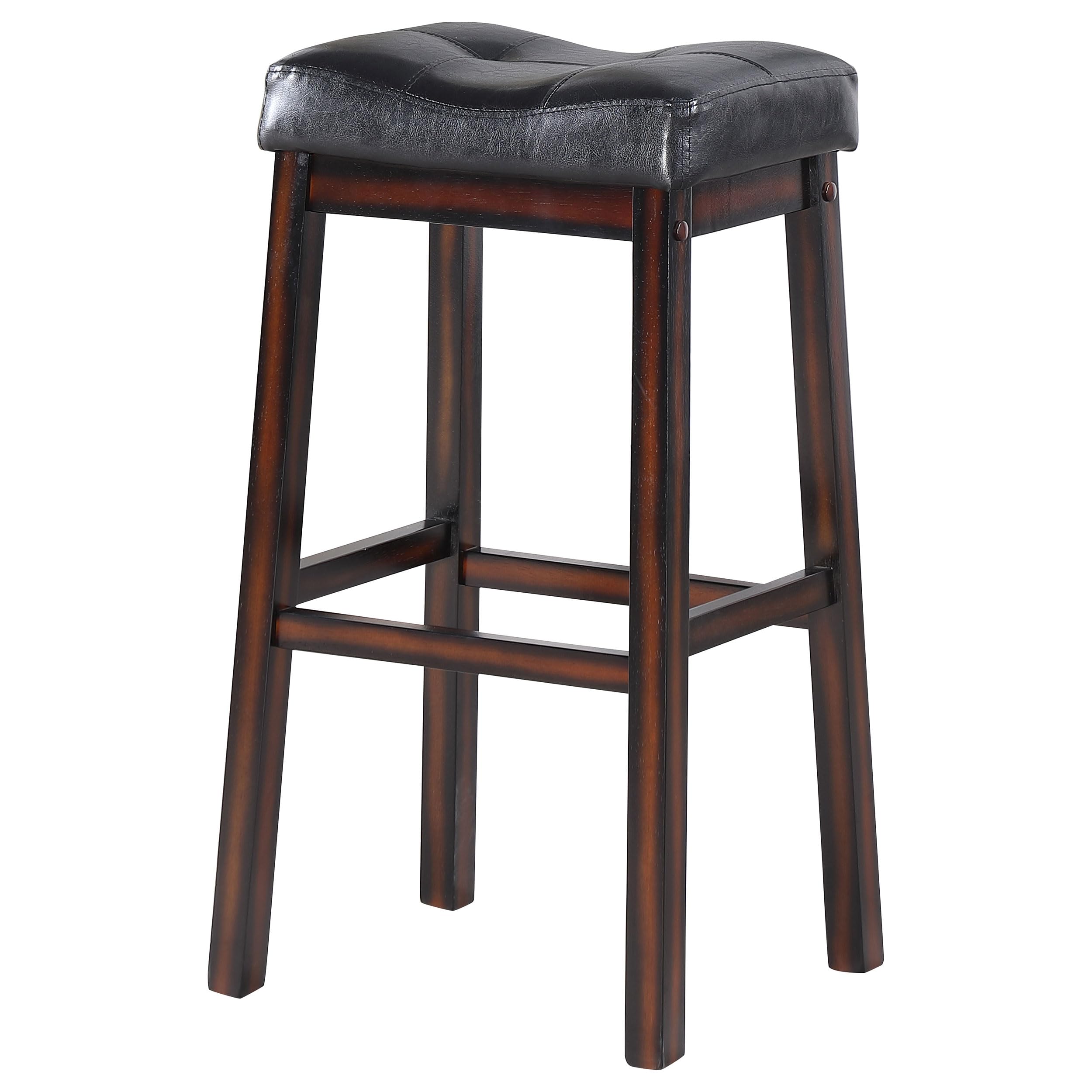 Upholstered Bar Stool Set of 2 - Cappuccino Finish