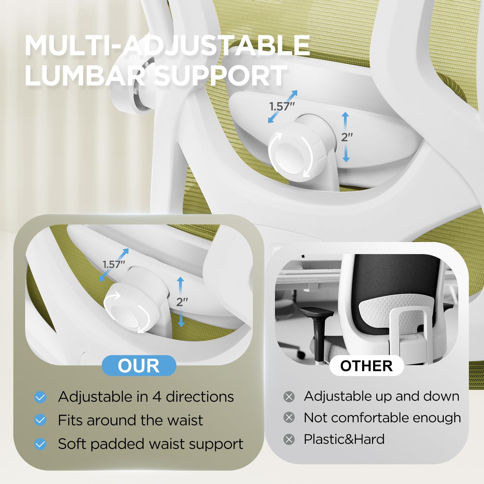 Ergonomic Office Chair with Footrest and Adjustable Lumbar Support