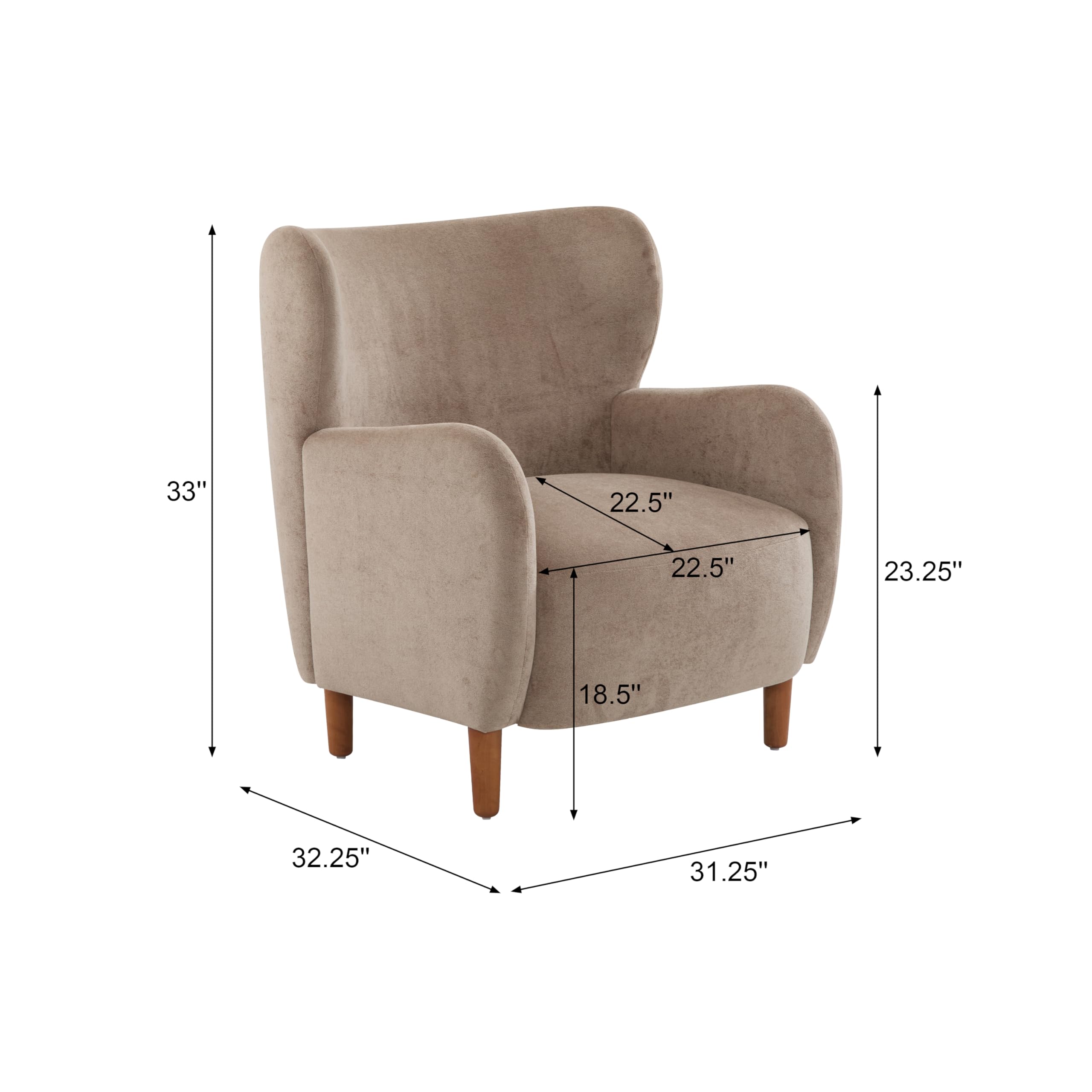 Velvet Wingback Club Chair