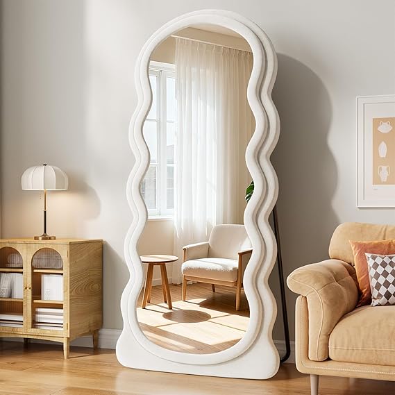 Wavy Full Length Mirror with Stand 71x32