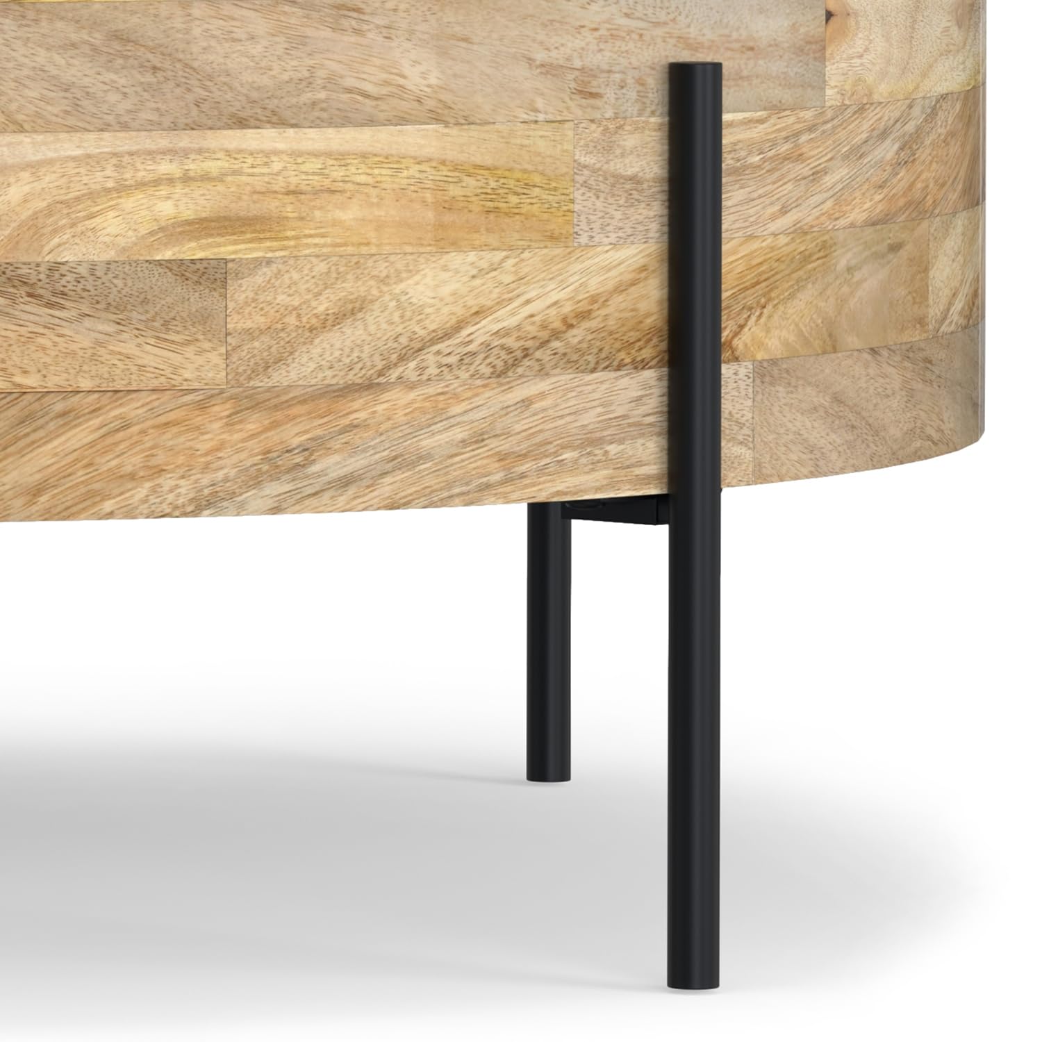 Rayburn Drum Coffee Table - 38 Inch Round Solid Mango Wood