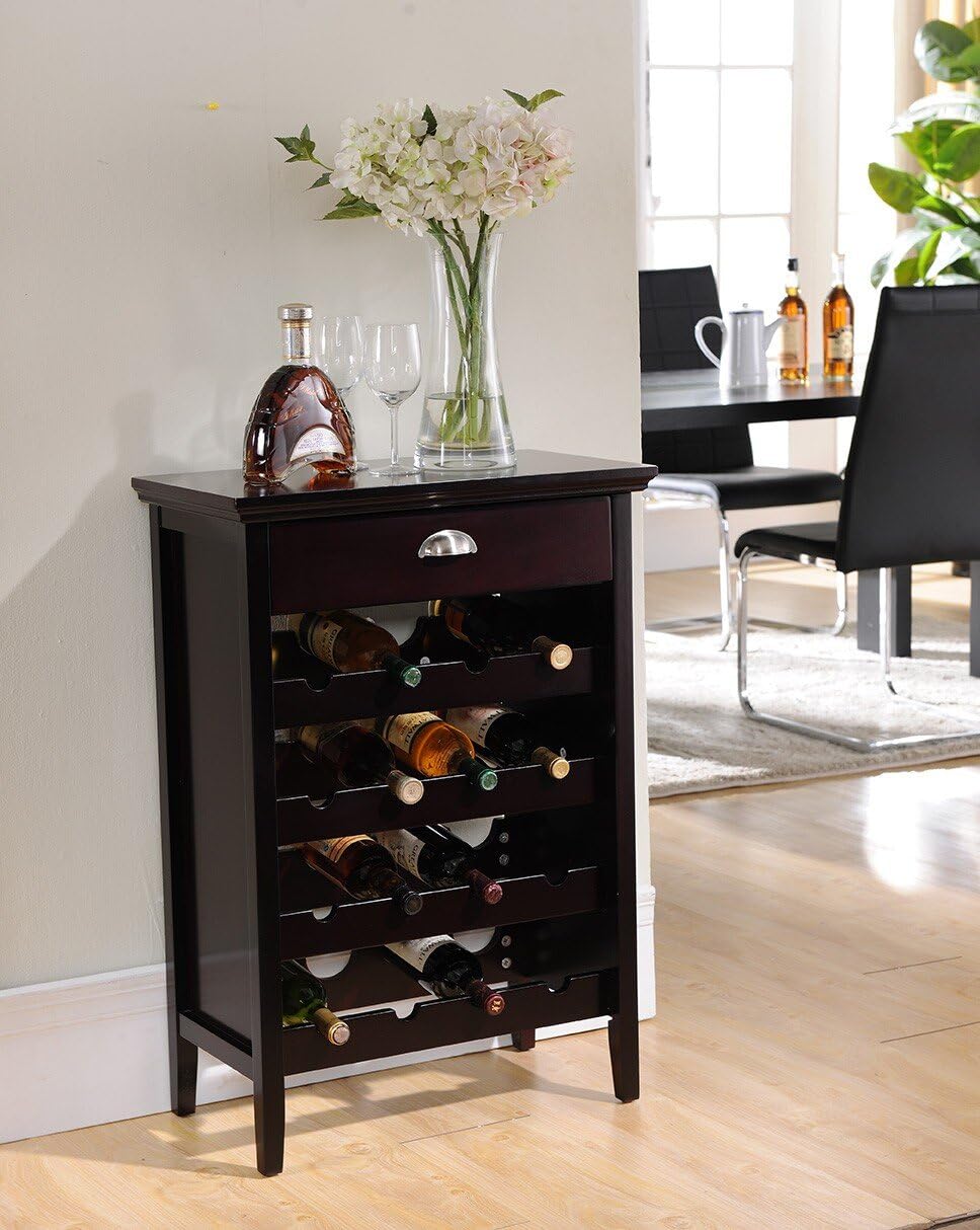 Wood Buffet Wine Rack Cabinet with Drawer