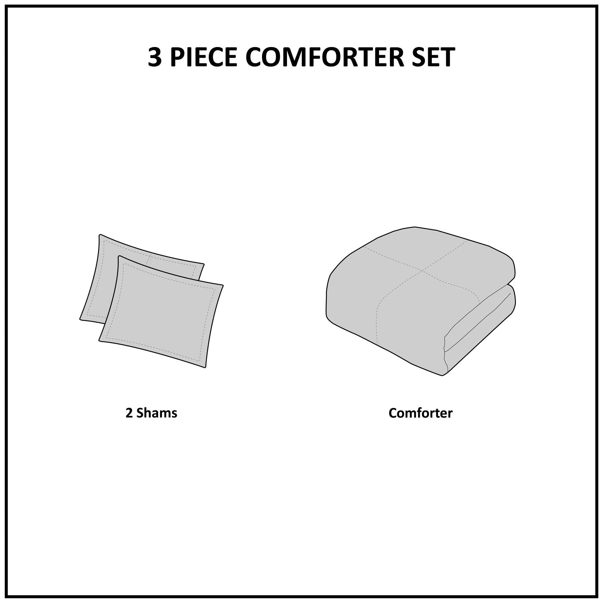 Cotton Waffle Weave Comforter Set King 3 Piece White